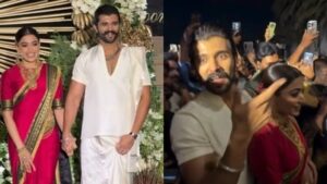 Vijay's Protective Gesture For Rashmika At Reception Wins Heart Vijay's Protective Gesture For Rashmika At Reception Wins Heart