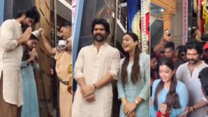 Vijay Deverakonda Protects Rashmika Mandanna During Anantapur Visit On Their 1 Month Anniversary Vijay Deverakonda Protects Rashmika Mandanna During Anantapur Visit On Their 1 Month Anniversary